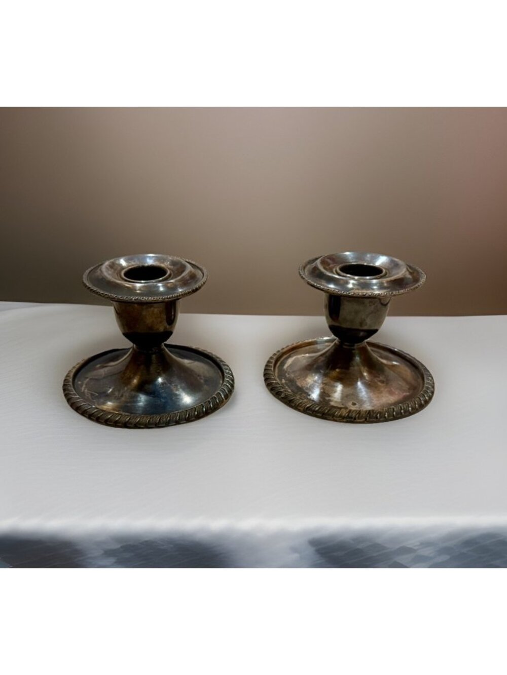 Vintage Benedict Proctor Silver Plated Candlesticks BP 2465 Candle Holders 1940s